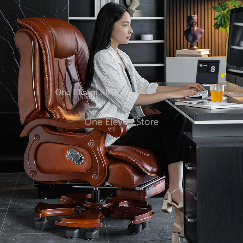 Ergonomic Office Chair With Footrest E Longue Rolling Vanity Makeup Beauty Salon Chairs Office Rest Stool 게이밍 의자 Furniture