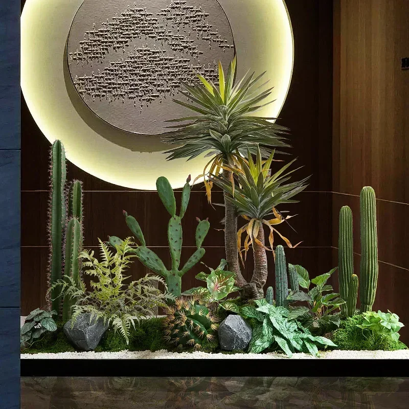 Indoor simulation cactus landscaping large creative plant combination  mall hotel office decoration