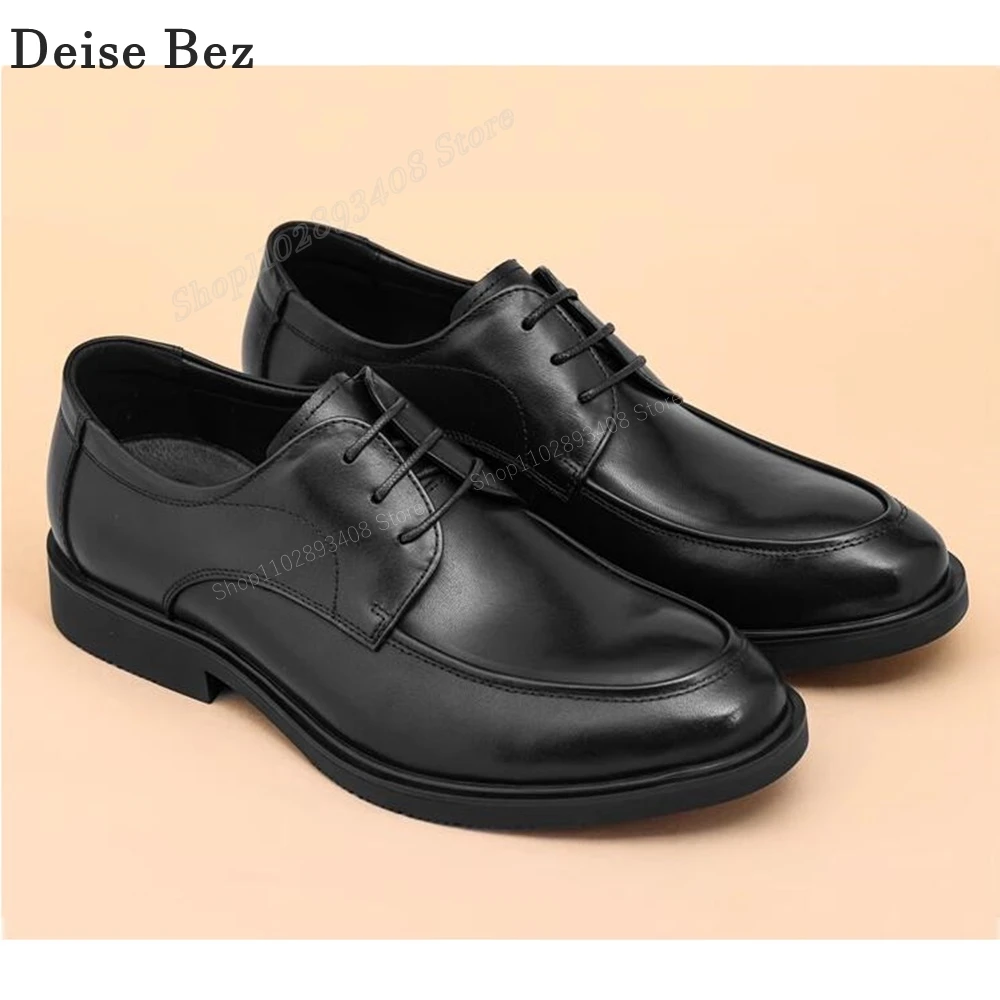 

Black Cross Tied Men Dress Shoes Round Toe Lace up Matte Leather Business High Quality Classic Men Shoes 2024 Zapatillas Mujers