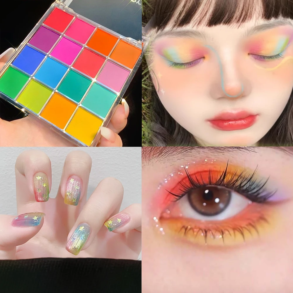 9/16 Colors Solid Eye Shadow Palette Gradient Rainbow Rub Powder Autumn&winter Bright Dyeing Pigment For Body/Nail/Eyes Makeup