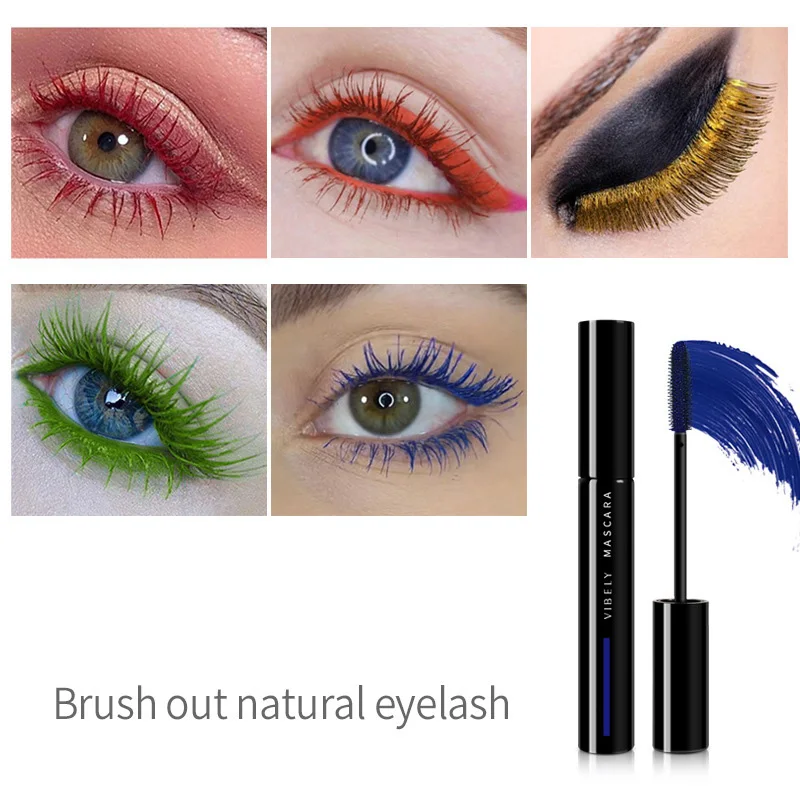 Eye Lashes Vibrant Colors Bold Blue Green Red Mascara Curling Eye-catching Looks Unleash Your Creativity Lengthening Makeup