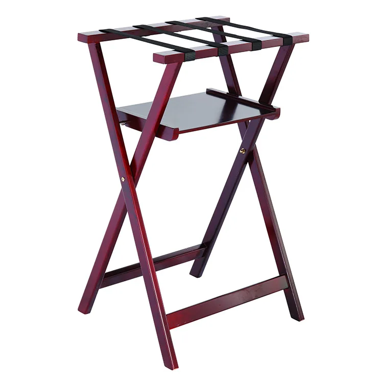 

2026 Hotel Folding Solid Wood Luggage Rack Suitcase Stand