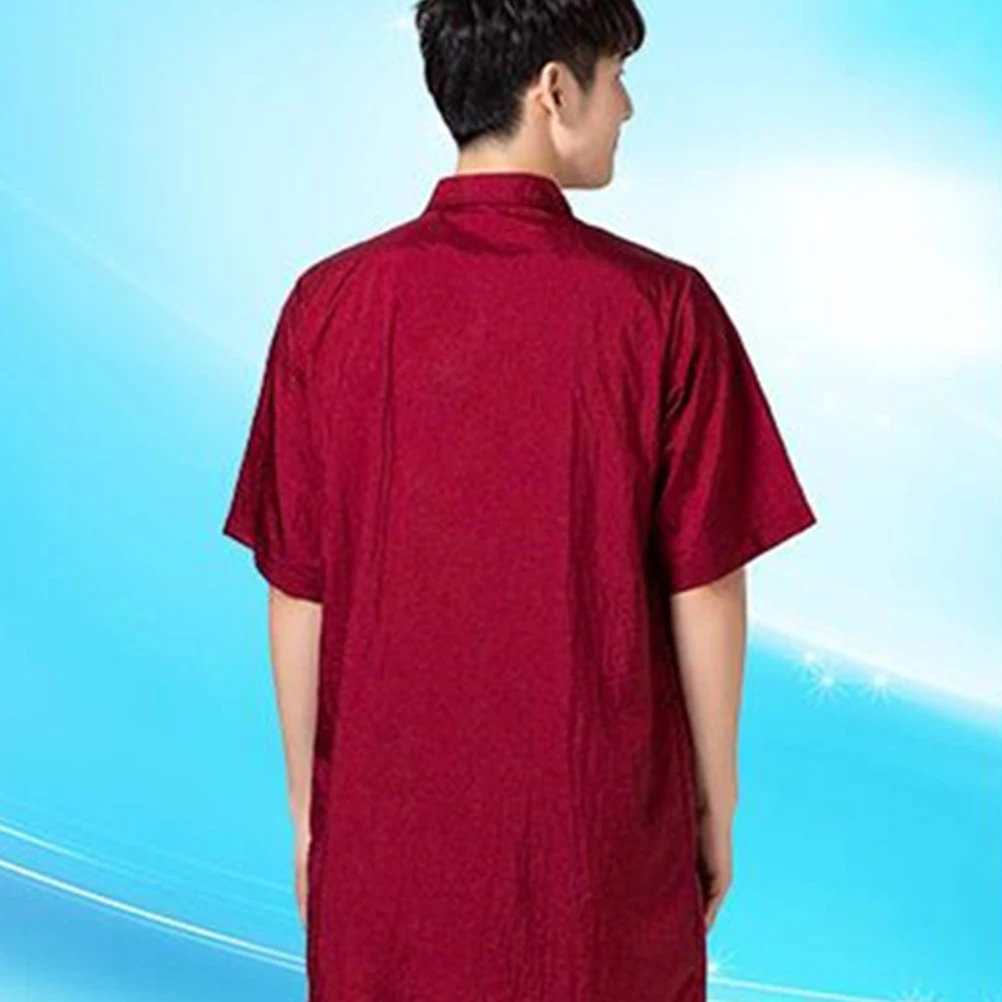 Vêtements de teinture pour cheveux, vêtements de travail rouges imperméables à manches courtes pour hommes et femmes, avec col rabattu, conception de poche, durables, doux et faciles