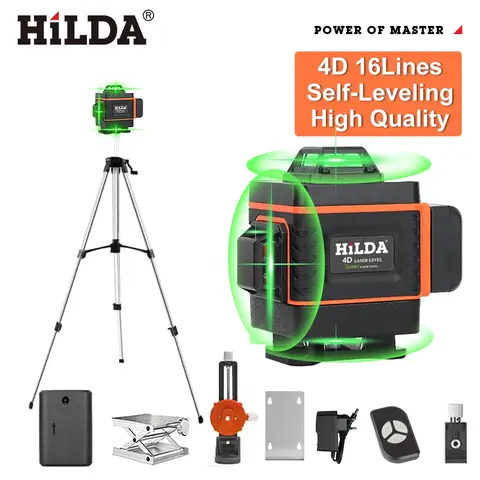 Laser Level 3D Green 360 Cross Self-Leveling HILDA