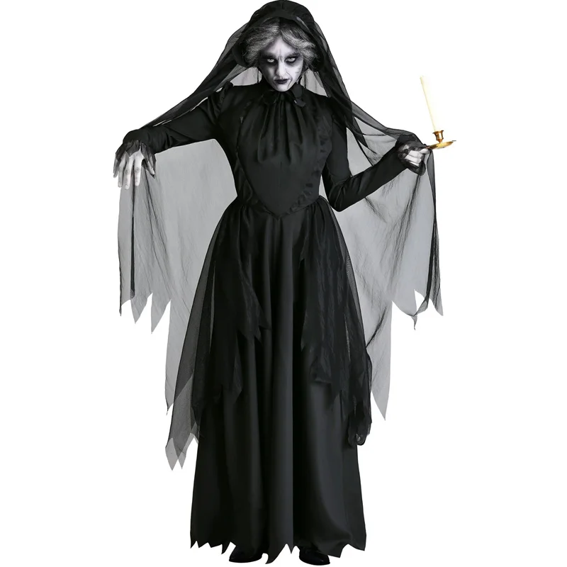 Halloween Cosplay Maskerade Lange Jurk Volwassen Halloween Angst Ghost Dark Horror Vampire Witch Dead Corpse Zombie Bruid Kostuums