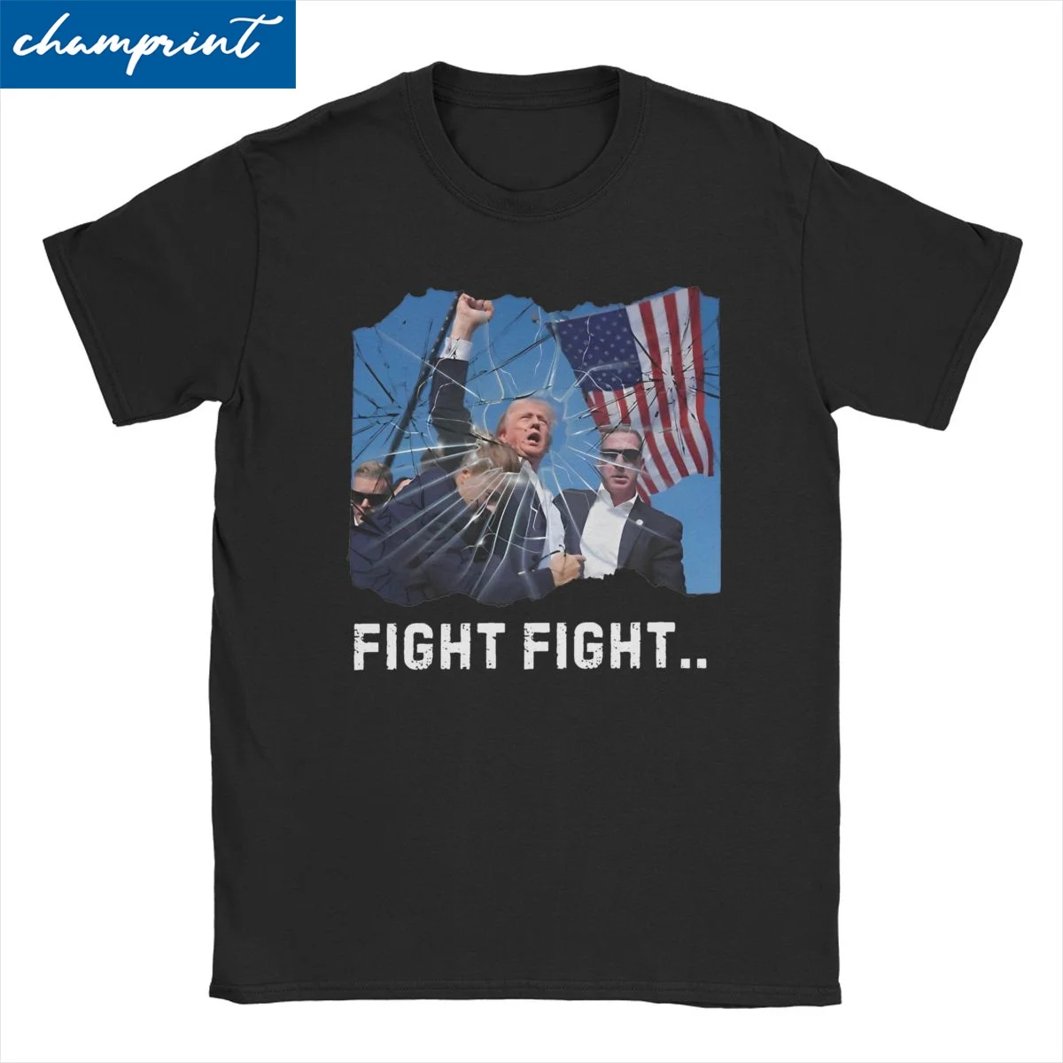 Trump Shot Fight T-Shirt for Men Women Assassination Attempt Fashion 100% Cotton Tees Short Sleeve T Shirt Unique Clothing