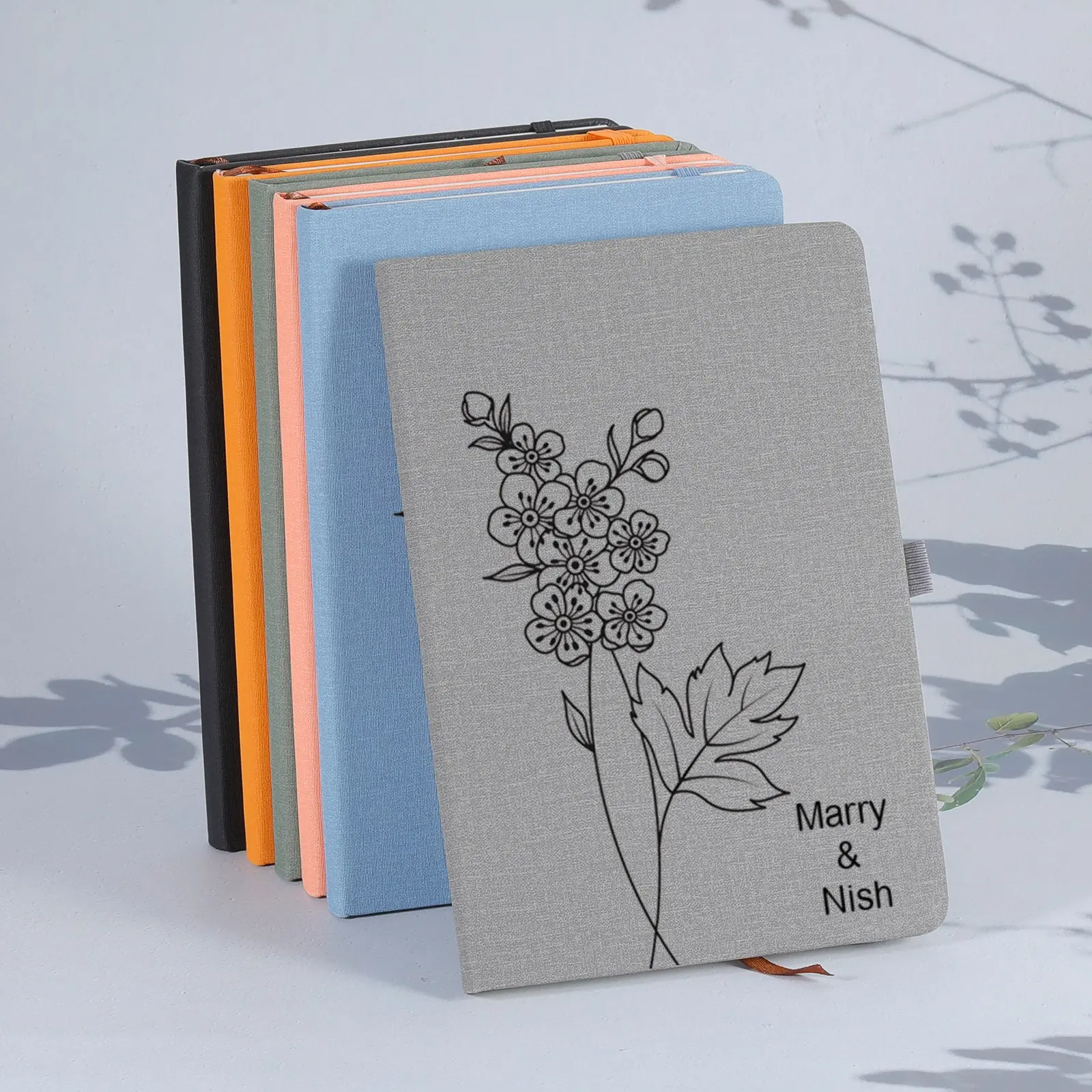 

Personalized Birth Flower Notebook Custom Name Journal Gifts Notebook Anniversary Birthday Gift Notepad Stationery Office Supply