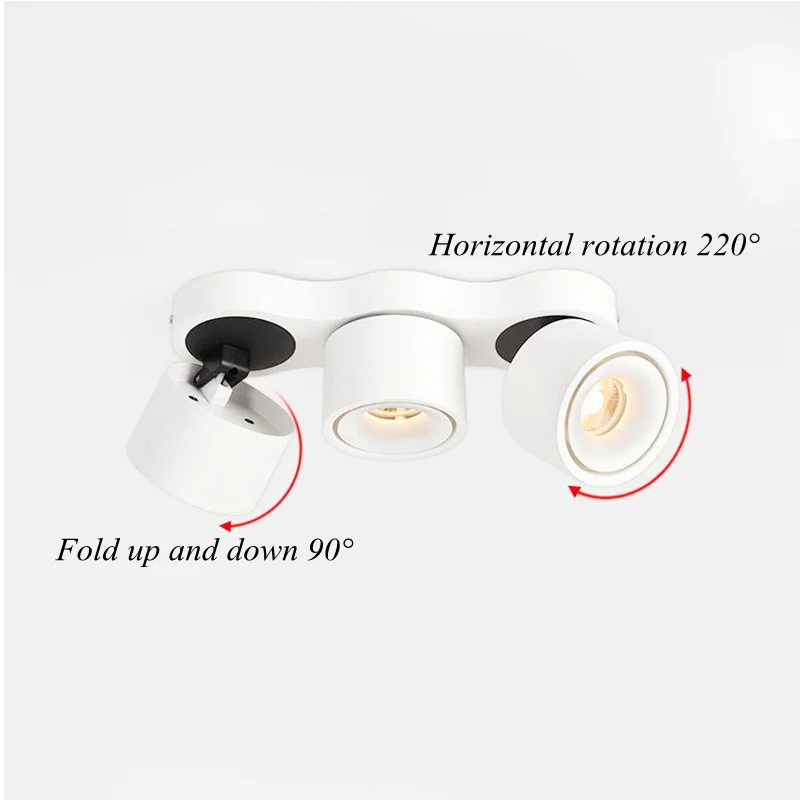 Imagem -03 - Dimmable Folding Rotating Led Downlights Luzes de Teto Lâmpadas de Sala Iluminação Interior Ac110 220 230v 27w 36w 48w Cob