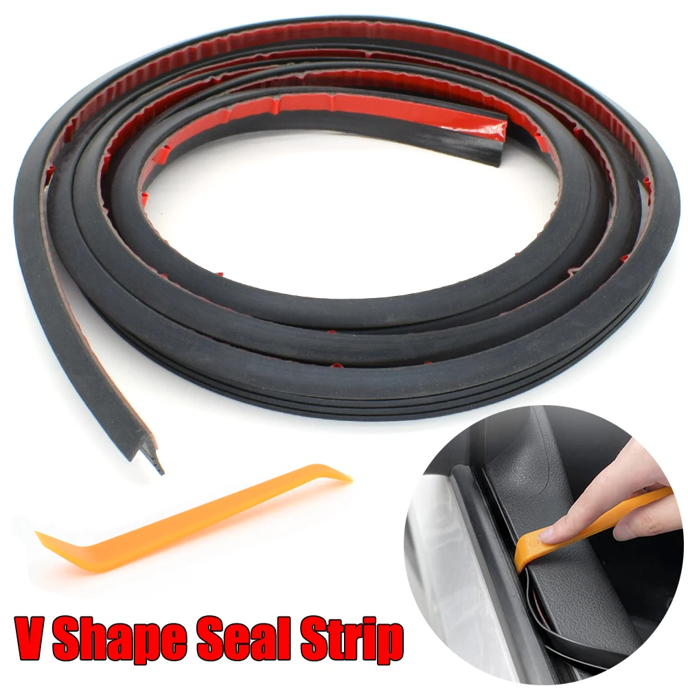 Car Side Window Seal Strip Trim Tool Noise Insulation Auto Door Glass Lift Sealing Strips Edge Rubber Filler V Type Weatherstrip