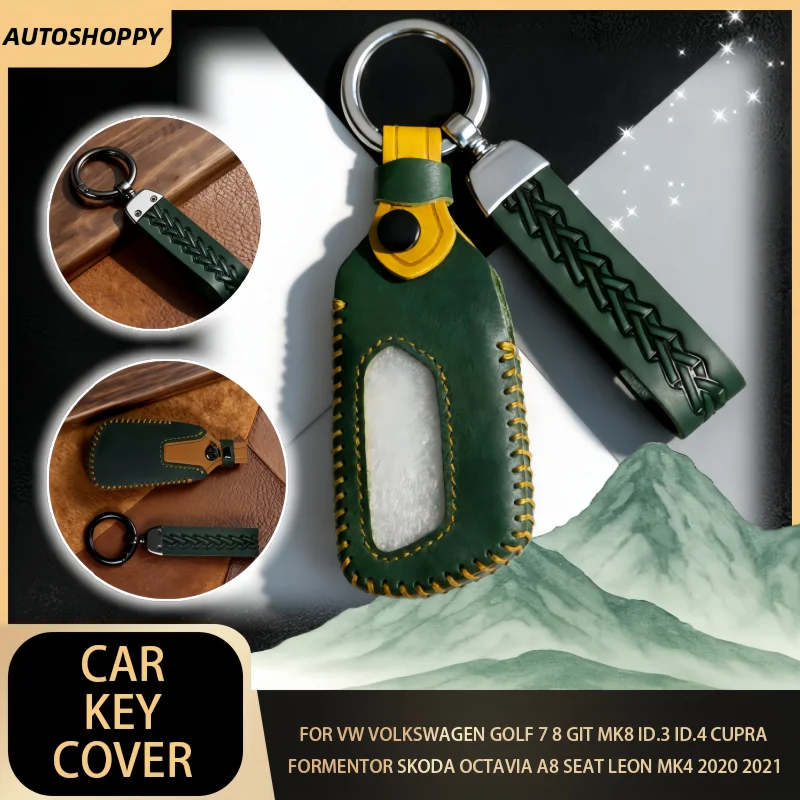

New Car Key Case Cover For VW Volkswagen Golf 8 MK8 ID.3 ID.4 Cupra Skoda Octavia A8 SEAT Leon MK4 2020 2021 Formentor Tarraco