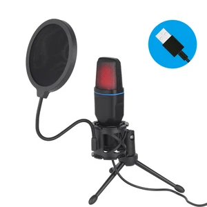 USB Wire RGB Microphone for Podcast, Condenser, Wire Gaming Mic, Recording, Studio Streaming, Laptop, Desktop, PC 9 Main sales condenser microphone - №3