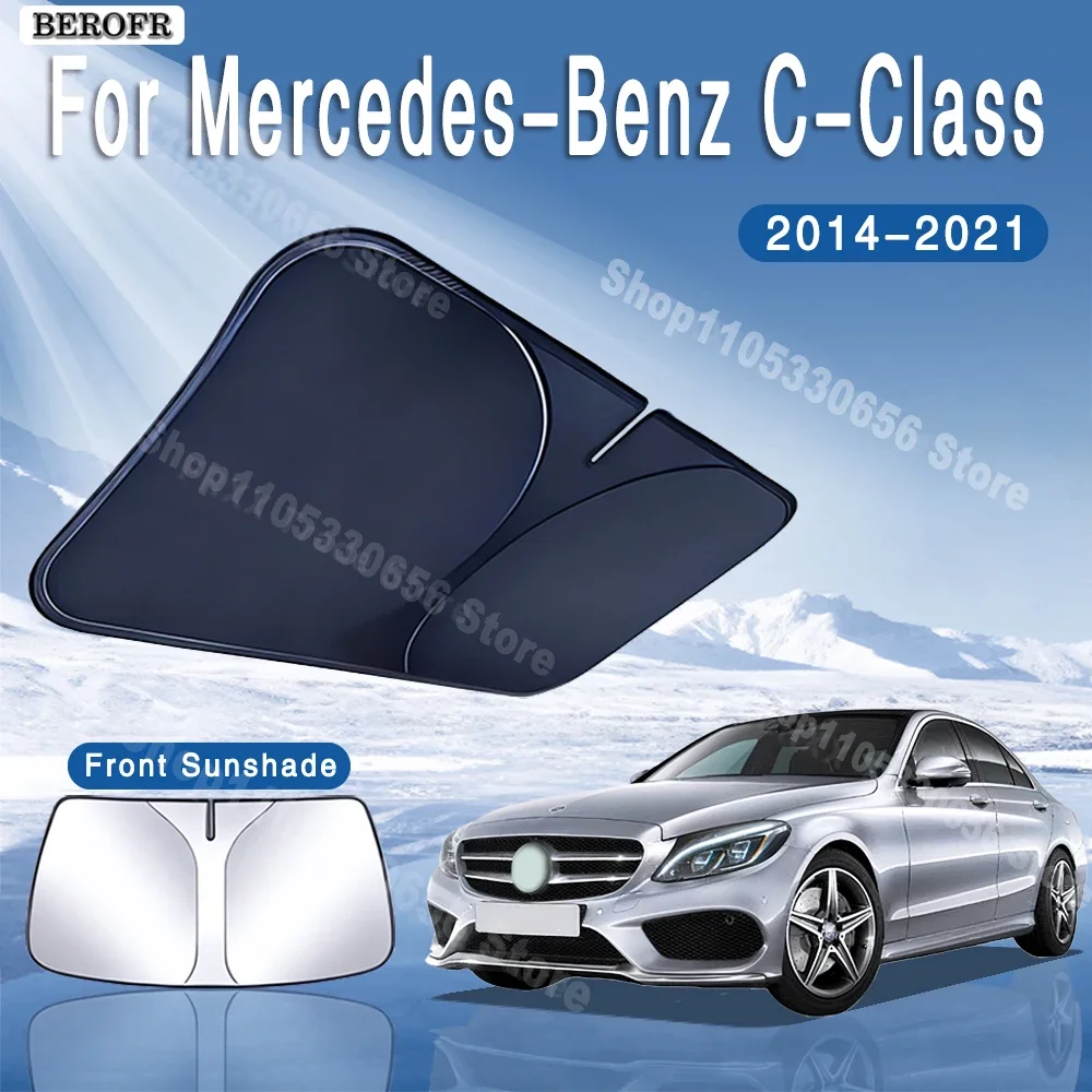 

For Mercedes-Benz C-Class W205 2014~2021 Car Sun Visor Front Windshield Sunshade Heat Insulation Summer Cooling Auto Accessories