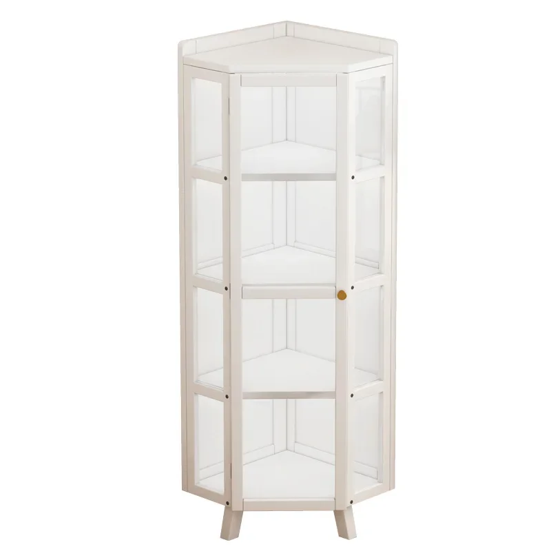 Triangle Cabinet Bookshelf Floor Shelves Household Book Storage Multi-layer Decor Bookcase White Meuble Cube Library Furniture