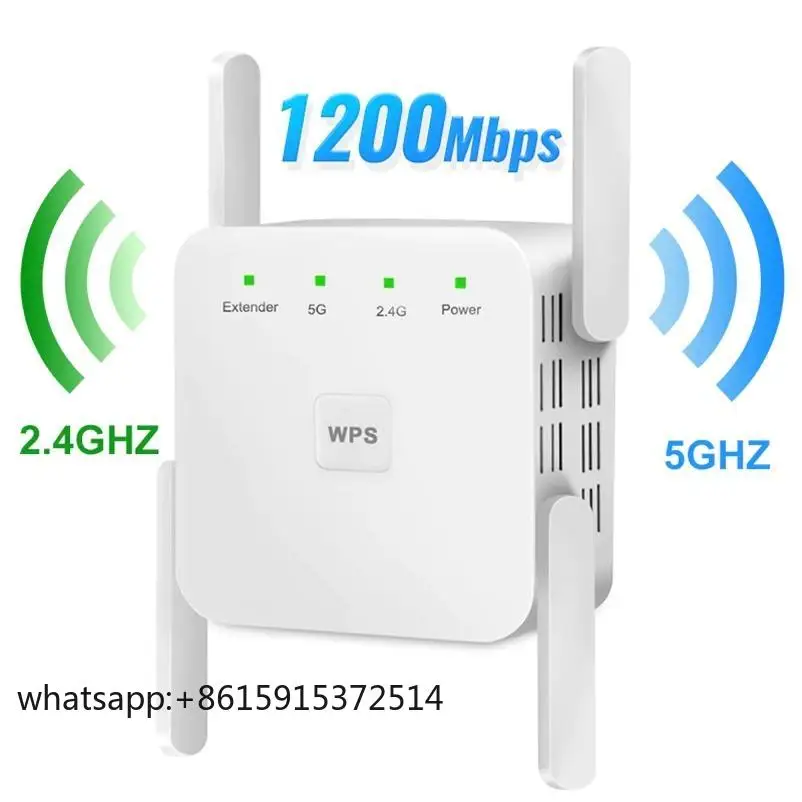

TLCRETE 5Ghz Wireless WiFi Repeater 1200Mbps Router Wifi Booster Wifi Long Range Stable Extender 5G Wi-Fi Signal Amplifier Repet