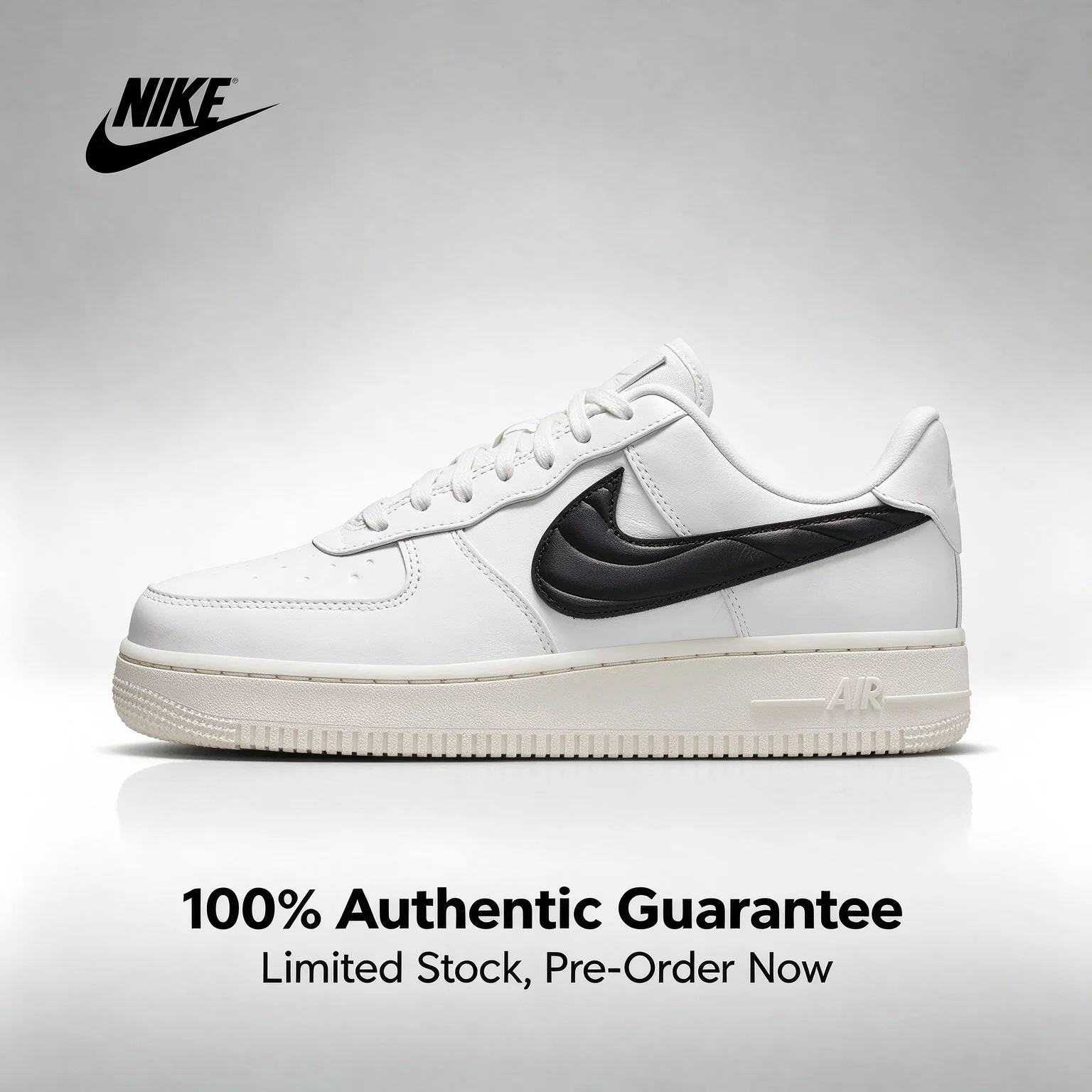 Nike Air Force 1 Low 'Water Resistant Upper' Trendy and Comfortable Low-Top Sneakers for Women White/Black FV1182-001
