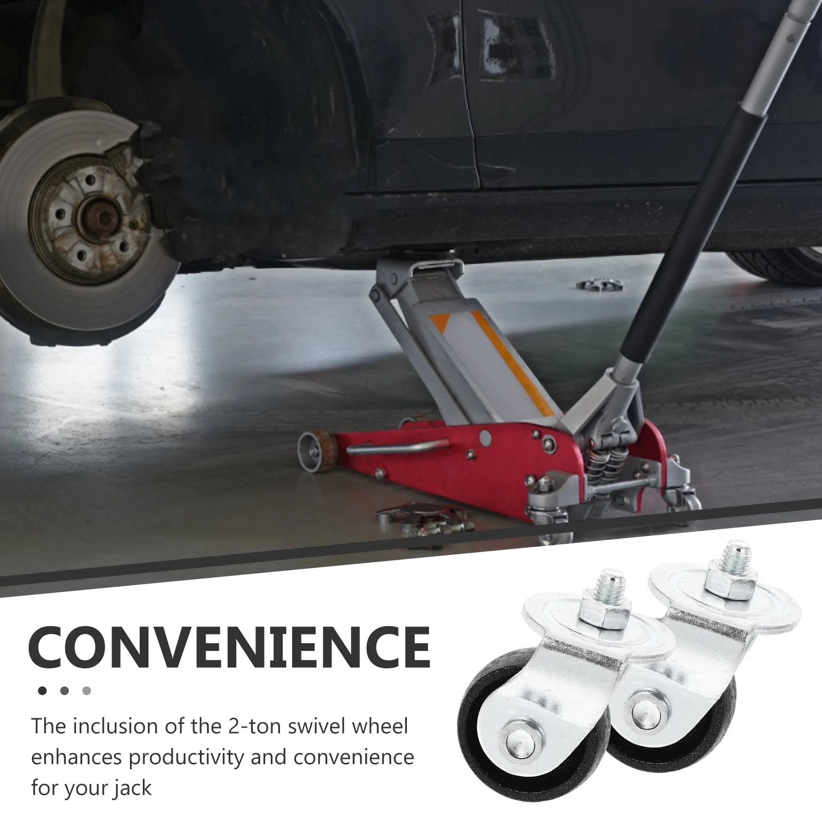 

2 Pcs Hydraulic Jack Front Wheel Accessories 2 Ton Swivel Caster Wheels Garage Floor Jack Parts Heavy Duty Car Supplies
