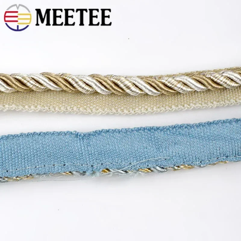 2/6Meter Meetee 6mm HighGrade Two-color Strap Webbing DIY Curtain Pillow Sofa Home Sewing Material Handmade Decorative Lace Rope