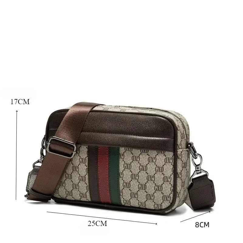 Modische Gestreifte Herren-Umhängetasche Luxuriöse Buchstaben-Print Crossbody-Tasche Herren Schultertaschen Quadratische Umhängetasche Männliche Umhängetaschen Bolso – Detail 8