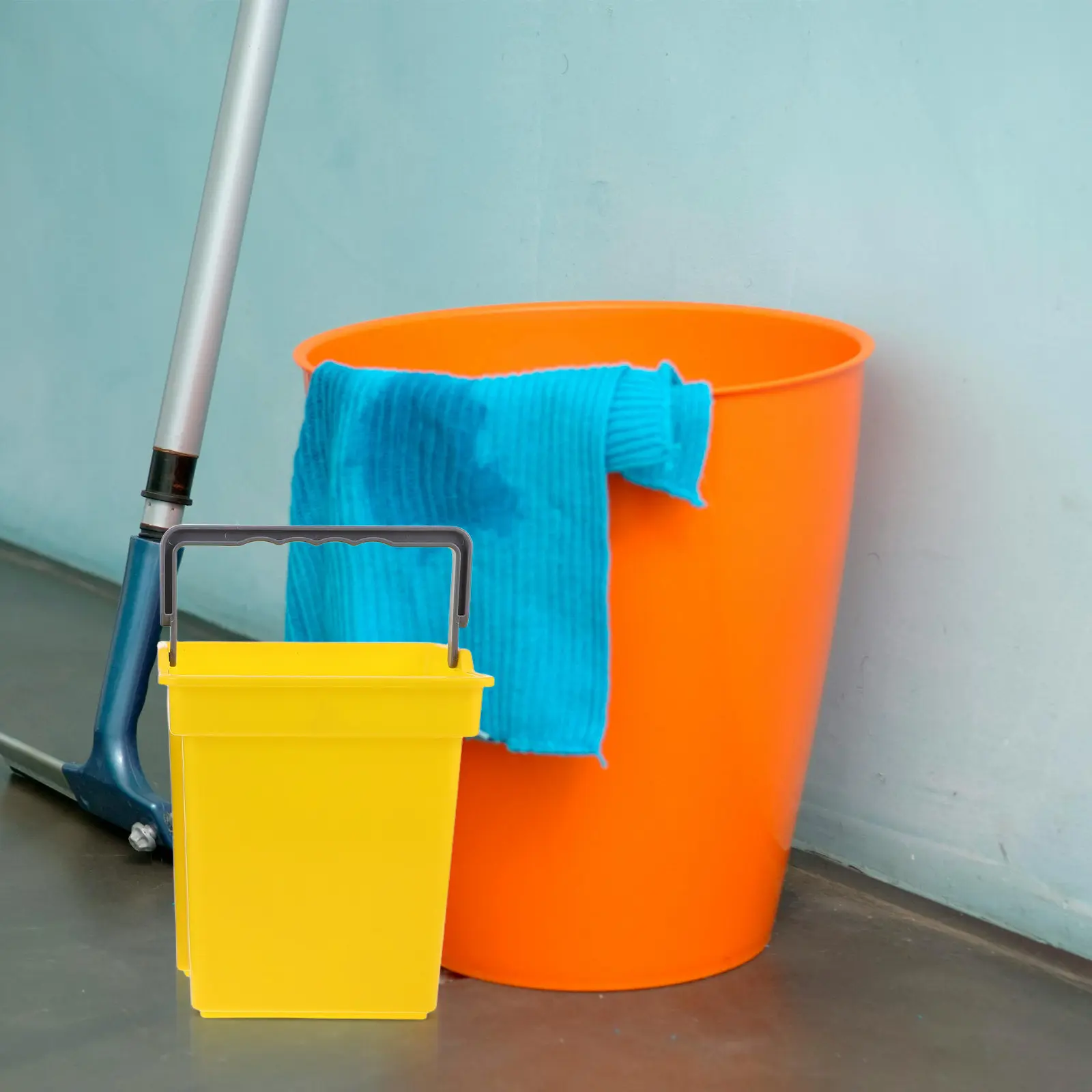

2Pcs Commercial Cleaning Bucket Plastic Waste Container Multipurpose Utility Bucket for Cleaning Trolleys Home Office Hotel Use