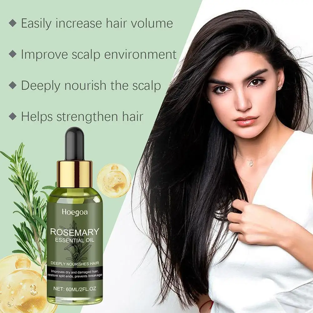 Huile essentielle de romarin pour le soin des cheveux, prévient la perte de cheveux, renforce et nourrit le cuir chevelu, traitement des cheveux secs et lisses