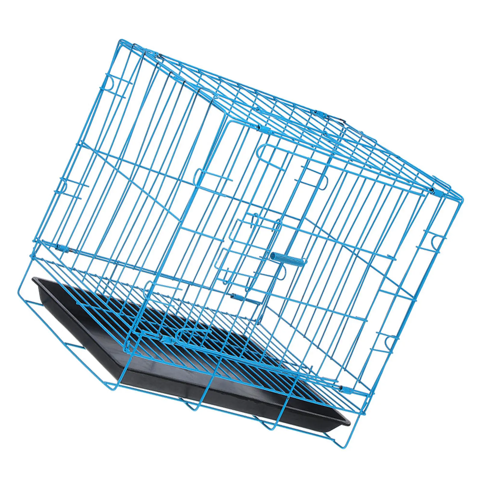 

Pet Carrier Iron Made Foldable Dog Cage Travel Cage Small Cats Doggy Carrying Safe Outdoor Activities Ventilation