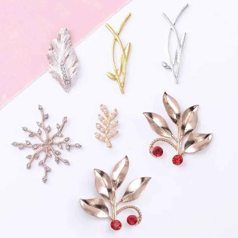 

100Pcs sets flowers and leaves, jewelry DIY handmade elegant literary women's clothing, bag materials, spot wholesale