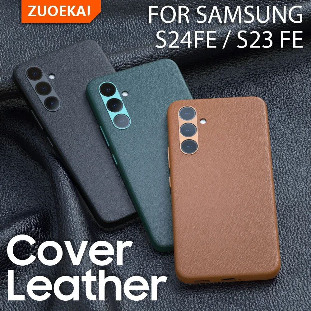 ZUOKEAI Original For Samsung Galaxy S23FE  S23 FE S24 S22 Ultra Case High Quality Leather Cover Premium Full Protect Protector