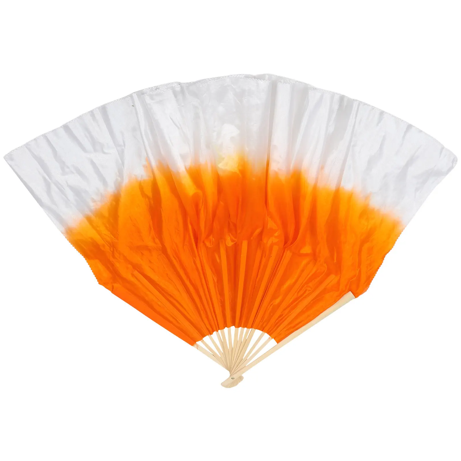 Abanico plegable de danza de seda ligero, abanico de mano duradero de fibra colorida para puesta en escena, fiesta, baile cuadrado
