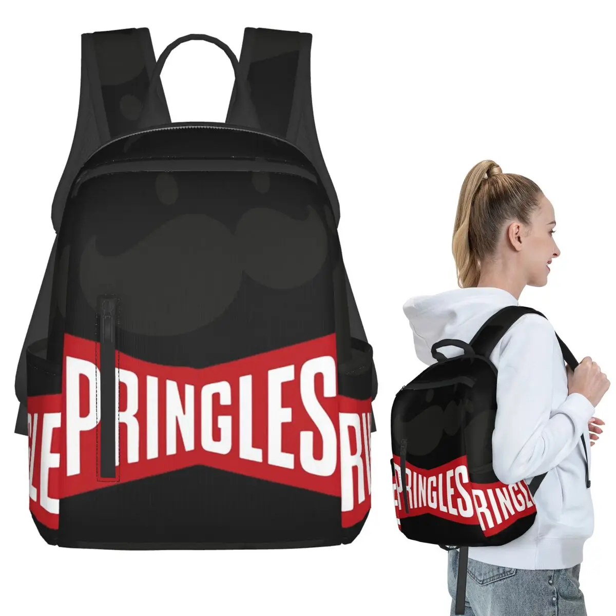 Potato Crisps Chips Pringles Print (1) Backpack Student BookBag Boys Girls School Bag Computer Shoulder Bags Men Women