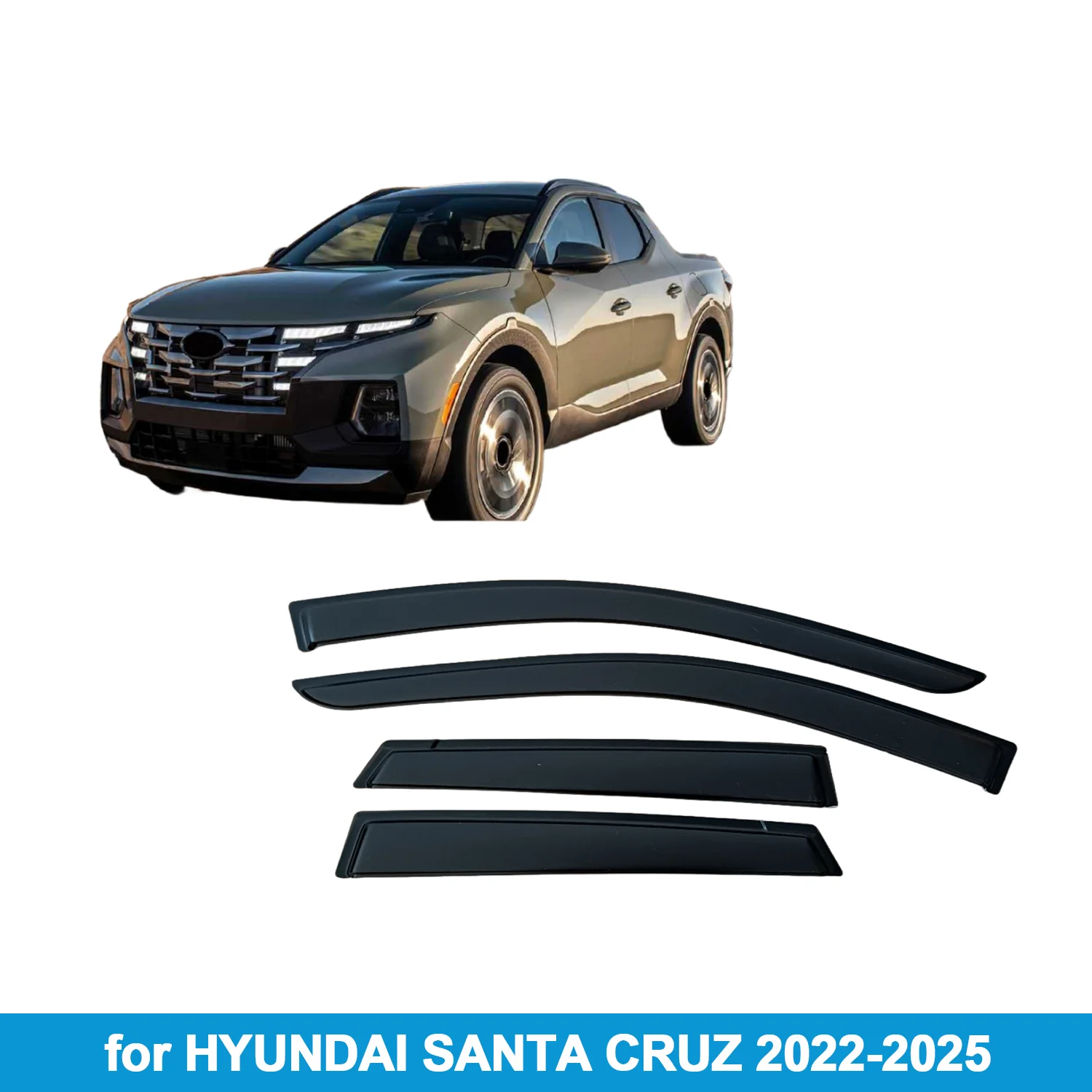 

Window Visor for HYUNDAI SANTA CRUZ 2022-2025 Rain Guard Side Vent Deflector Weathershield Outside-Mount Tape On