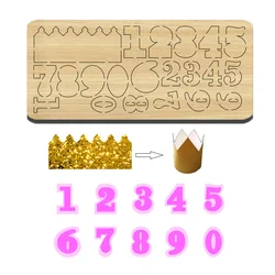 Numbers and Crown Wood Cutting Die, Applicable to Most Machines, PR16 Numbers 0-9 Plus