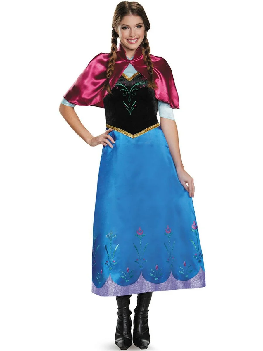 

Anna Costume Adult Ice Princess Elsa Dress Halloween Ice Crystal Shiny Diamond Women's Traditional Costume Stage Wear