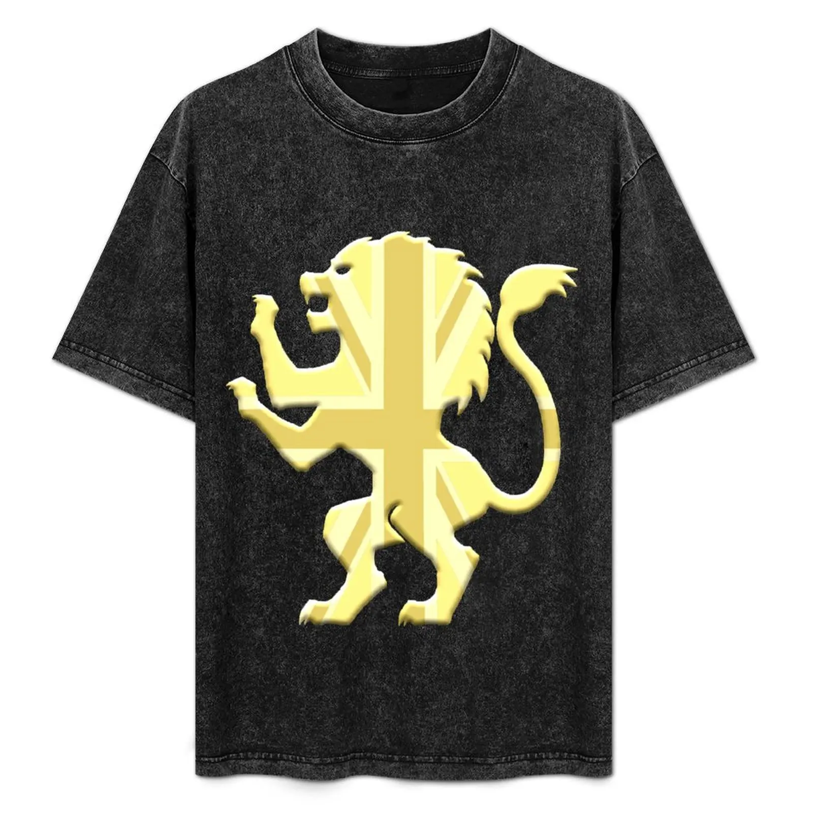 Golden Union Jack Lion Rampant T-Shirt Work Style Casual T-Shirt