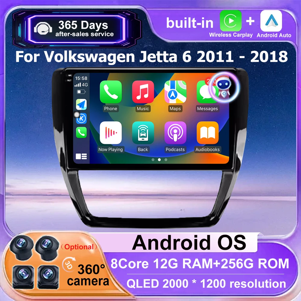 Car Radio Multimedia Video Player GPS Navigation Tools For VW Volkswagen Jetta 6 2011 - 2018 Android 16 Auto Wireless Carplay