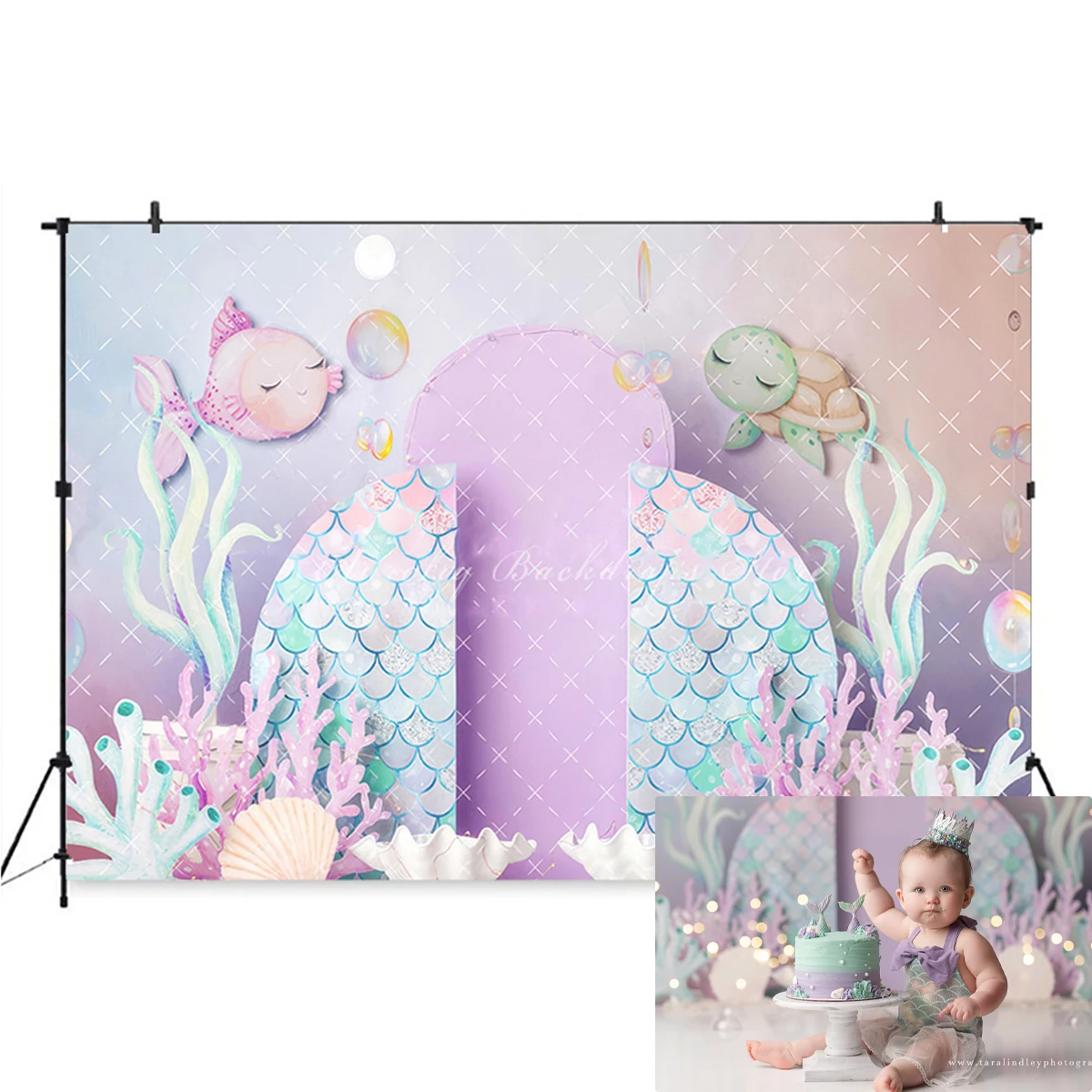 Underwater World Backgrounds Coral Water Plant Child Baby Photography Props Adult Kids Photocall Decors Purple Backdrops