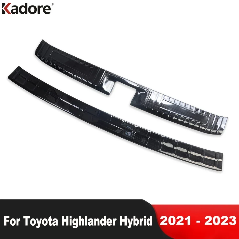 

For Toyota Highlander Hybrid 2021 2022 2023 Steel Car Rear Trunk Bumper Cover Trim Tailgate Door Sill Plate Guard Accessories