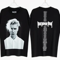 European and American Superstar Singer Justin Bieber T-shirt Short-sleeved Men's T-shirt Breathed Harajuku Men Women's Clothing