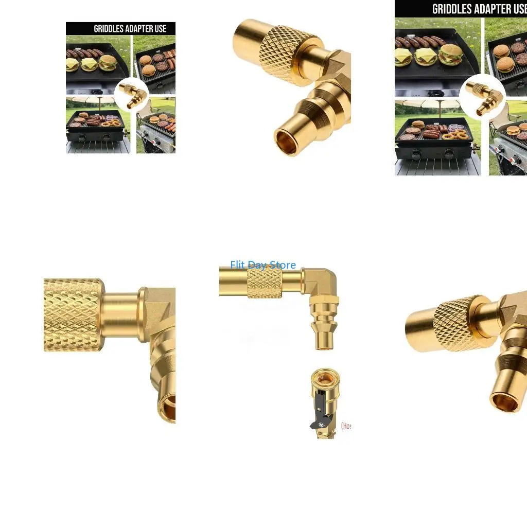 F92C Metal Gas Adapter Conversion Fitting With 1/4Inch Quick Disconnecting Great For Lowly Pressure Systems And Outdoor Use