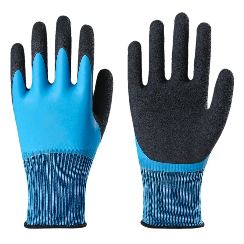 1 Pair Of Waterproof Gloves Water Grip Hanwoo Gloves Latex Full Coating Anti-skid Plain Wash Car Wash Garden Prevention Oil