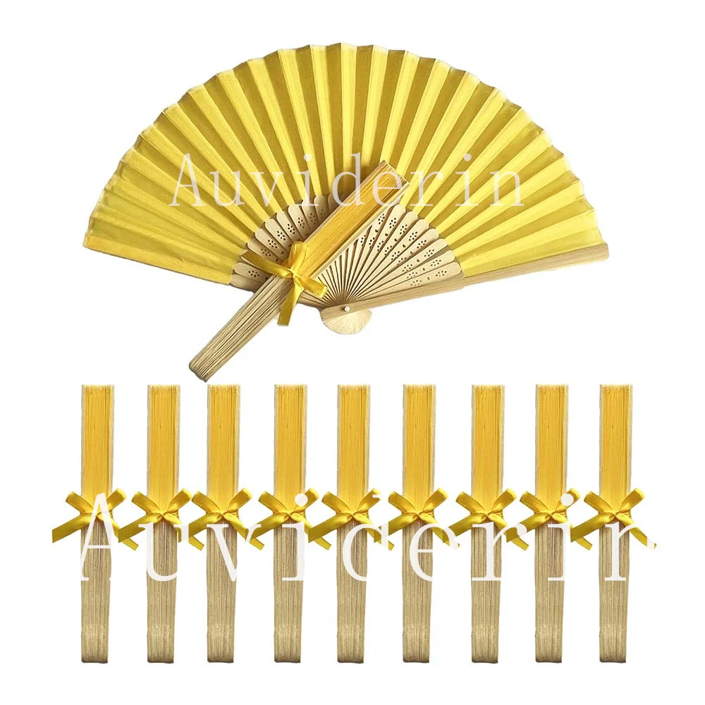 36/20Pcs Bamboo Folding Fan With Bow Personalized Wedding Gift 24/25/30/32Pcs First Communion Favors Hand Fans As Friend Present