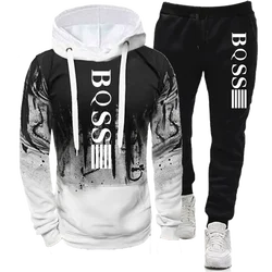 Men's Hoodies for Men Clothing Splash Ink Sweatshirt Suit Man Tracksuit Pant Sets New in Hoodies & Sweatshirts Sports Suits Set