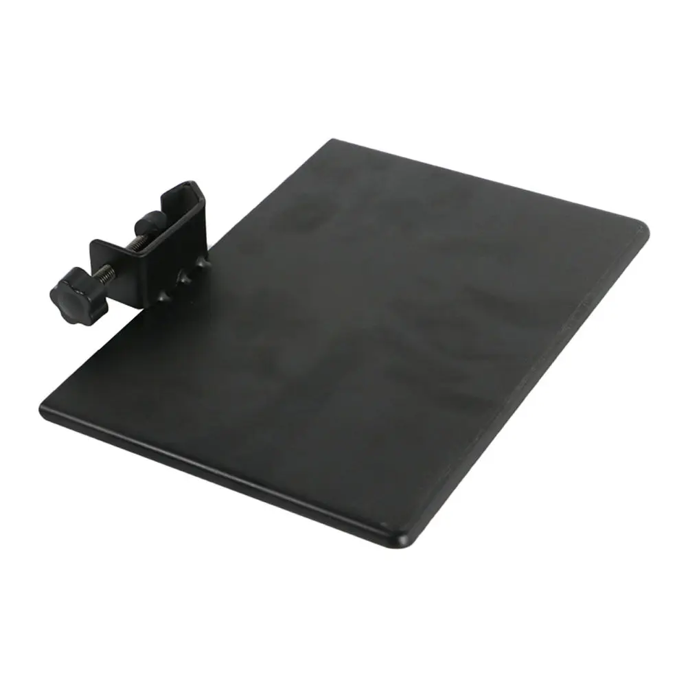 Suporte de Microfone com Prateleira Utilitária de Fixação por Grampo, Borda Elevada com Almofada de Espuma para Transmissão ao Vivo de Celular, Interface de Áudio e Acessório para Suporte de Microfone