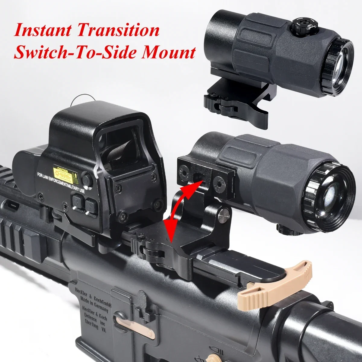 Eotech 558 G43 Magnifier Holographic Sight Scope Folding Side Flip G45 5X Magnifiers for 558 556 553 Tactical Reflex Riflescope