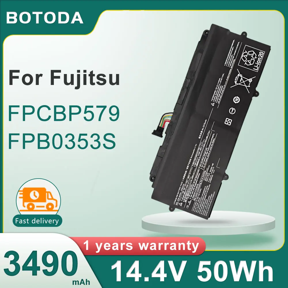 

Аккумулятор для ноутбуков Fujitsu U7411 U9311 BOTODA FPCBP579 FPB0353S 14.4V 50Wh 3490mAh