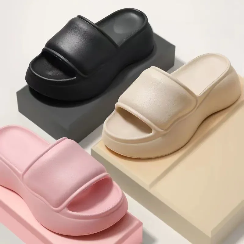

2025 Spring and Summer New EVA Slippers Women's Home Indoor Increase Thick Soles Outside To Wear Slippers