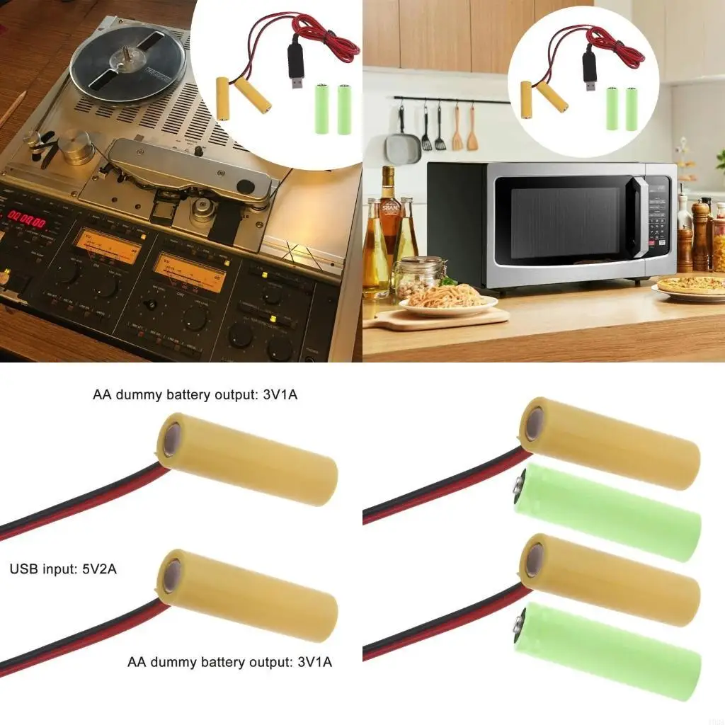 193A 2 in 1 LR6 Battery Eliminators USB Power Supply Replace 3V LR6 Batteries for Clock Toy Camera Christmas Strips Light