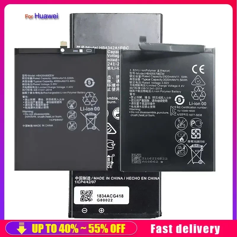 Battery For Huawei P8 P9 P10 P20 P30 P40 Pro lite Max Plus/P smart 2019/Y5 Y6 II Y7 Y9 pro Prime 2017 2018 2019/A199 C8815 G606