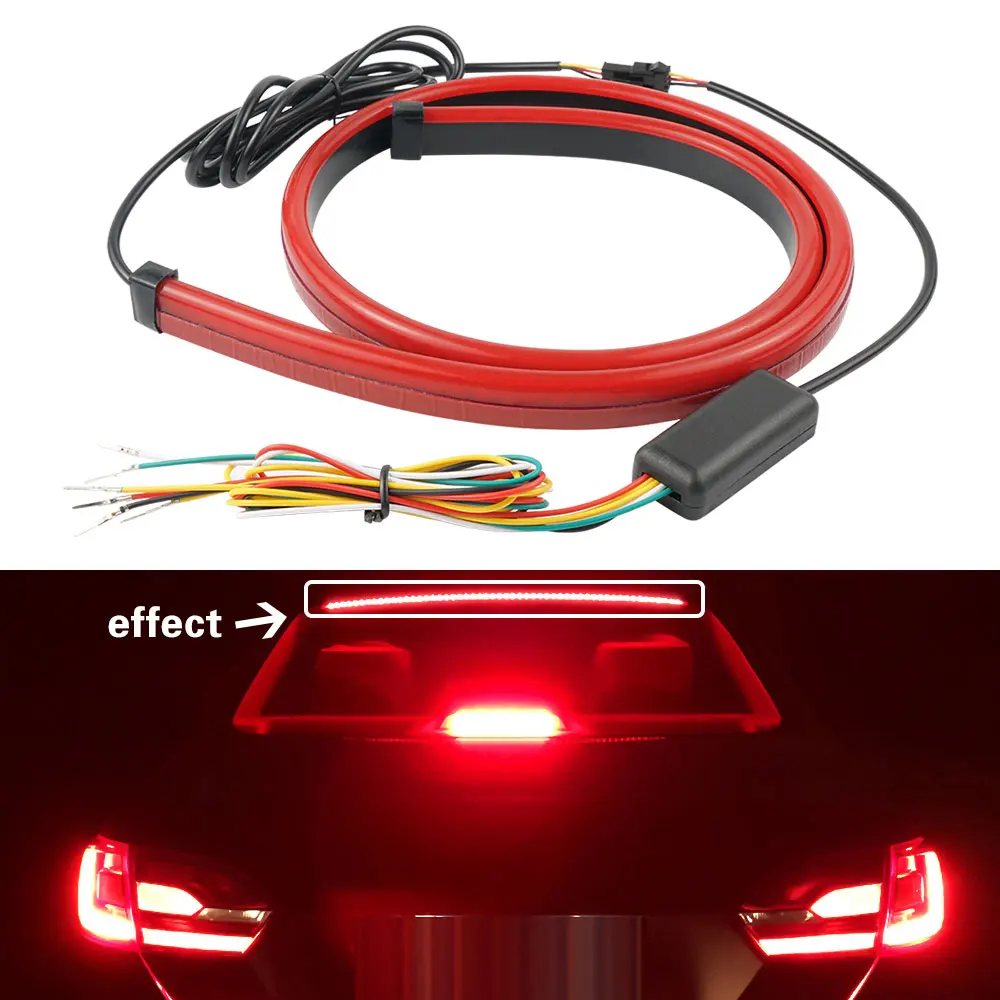 

BEVINSEE Red 100cm Car Rear Dynamic Streamer High Position Brake Light LED Warning Lamp