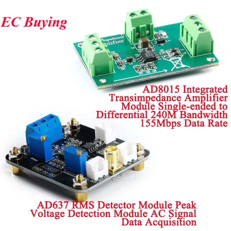 AD637 RMS Detector Module Peak Voltage Detection AC Signal Data Acquisition Filter Function Board AD8015 Integrated Transimpedan