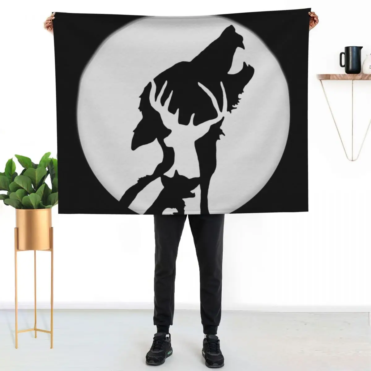 

Moony,Wormtail,padfoot,&prongs Throw Blanket Cozy Sofa Blanket for TV Watching Napping
